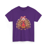 Thanksgiving Leopard Turkey T-Shirt - Purple