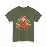 Thanksgiving Leopard Turkey T-Shirt - Military Green