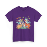 Thanksgiving Manatee Pumpkins Fall T-Shirt - Purple