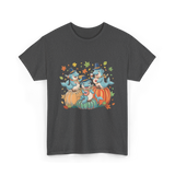 Thanksgiving Manatee Pumpkins Fall T-Shirt - Dark Heather