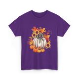 Thanksgiving Pumpkin Sunflower Autumn T-Shirt - Purple