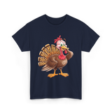 Thanksgiving Turkey Animal Autumn T-Shirt - Navy