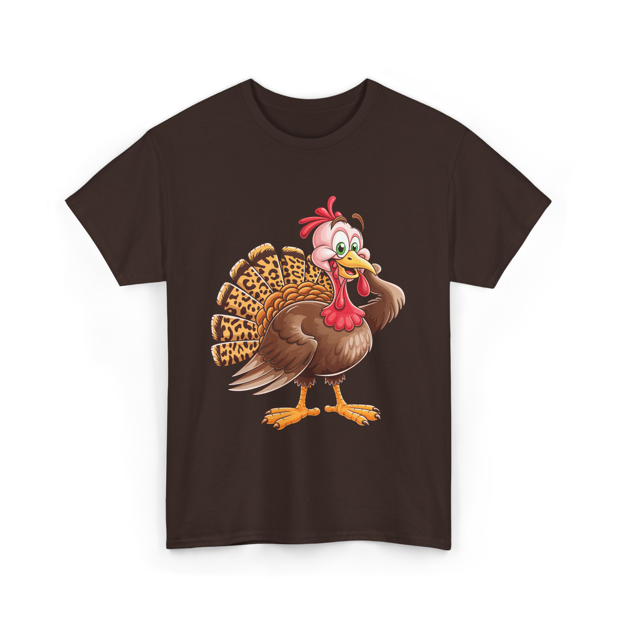 Thanksgiving Turkey Animal Autumn T-Shirt - Dark Chocolate