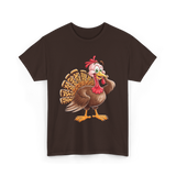 Thanksgiving Turkey Animal Autumn T-Shirt - Dark Chocolate