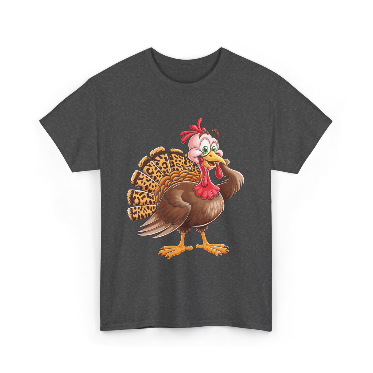 Thanksgiving Turkey Animal Autumn T-Shirt - Dark Heather