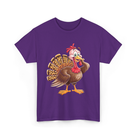 Thanksgiving Turkey Animal Autumn T-Shirt - Purple