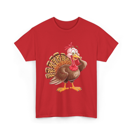 Thanksgiving Turkey Animal Autumn T-Shirt - Red