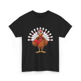 Thanksgiving Turkey Bowling Turkey T-Shirt - Black