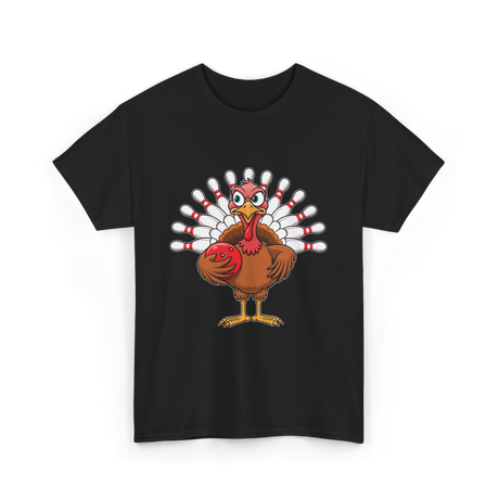 Thanksgiving Turkey Bowling Turkey T-Shirt - Black