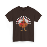 Thanksgiving Turkey Bowling Turkey T-Shirt - Dark Chocolate