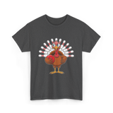 Thanksgiving Turkey Bowling Turkey T-Shirt - Dark Heather