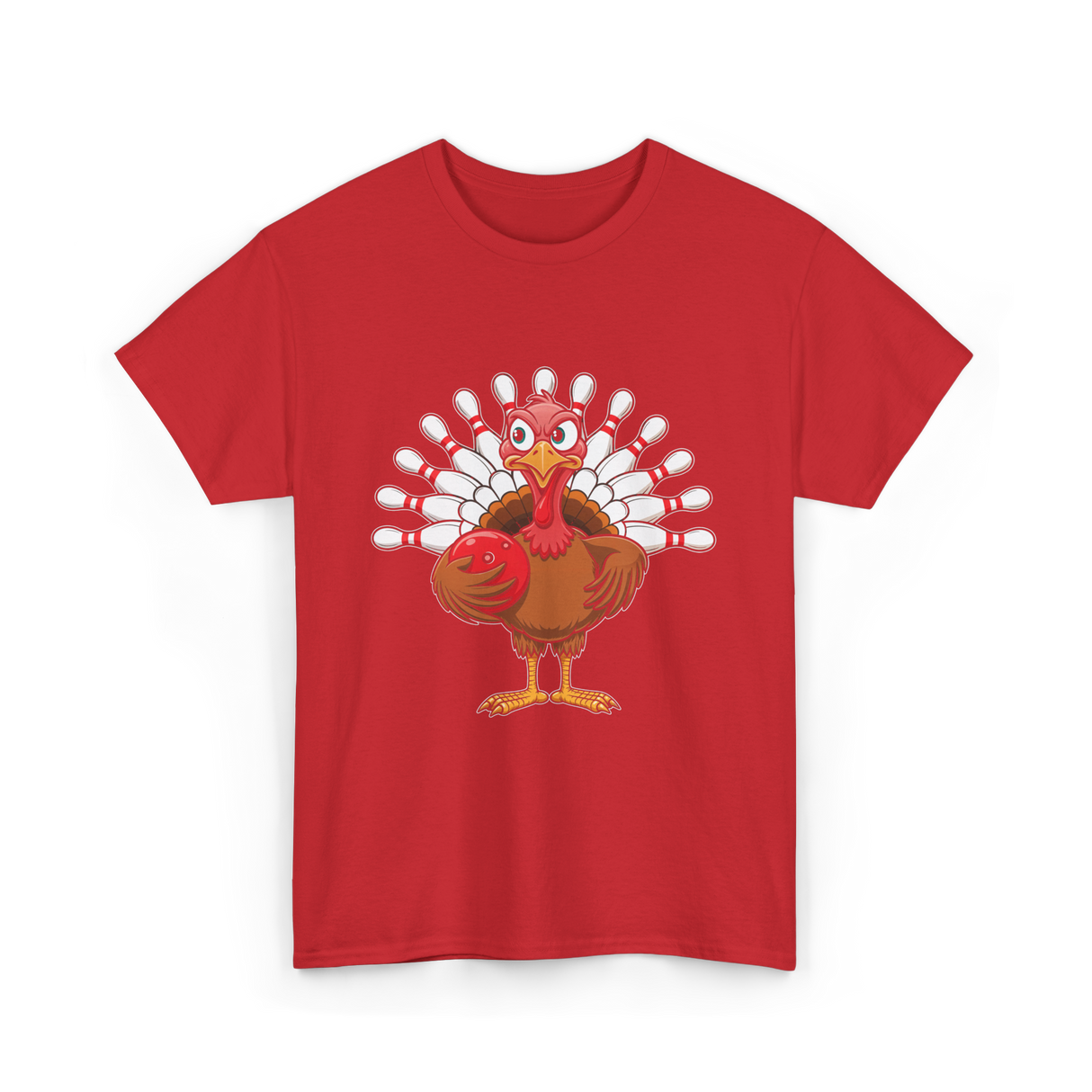 Thanksgiving Turkey Bowling Turkey T-Shirt - Red