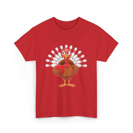 Thanksgiving Turkey Bowling Turkey T-Shirt - Red