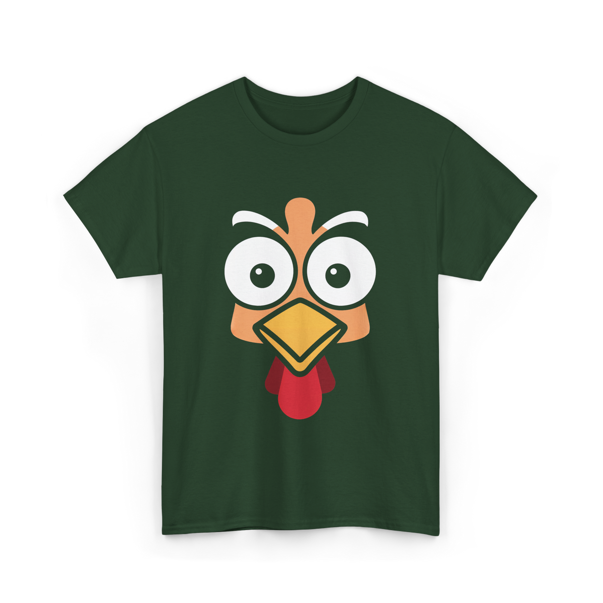 Thanksgiving Turkey Face Costume T-Shirt - Forest Green