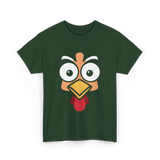 Thanksgiving Turkey Face Costume T-Shirt - Forest Green