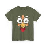 Thanksgiving Turkey Face Costume T-Shirt - Military Green