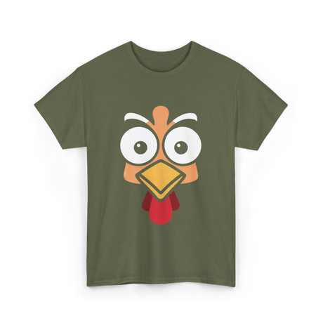 Thanksgiving Turkey Face Costume T-Shirt - Military Green