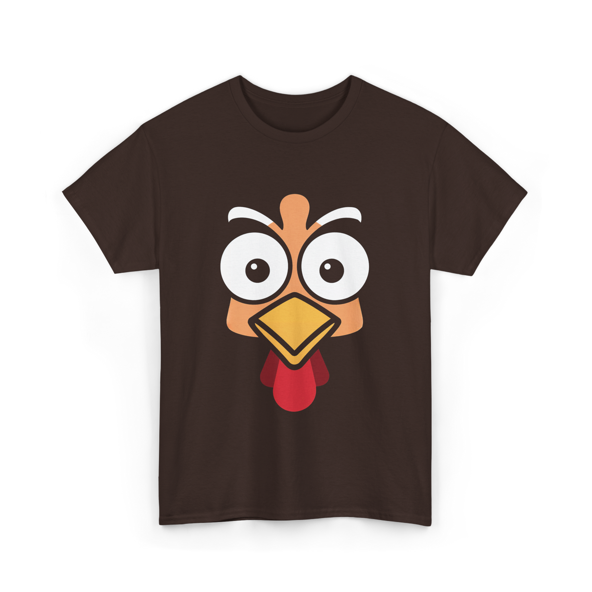 Thanksgiving Turkey Face Costume T-Shirt - Dark Chocolate