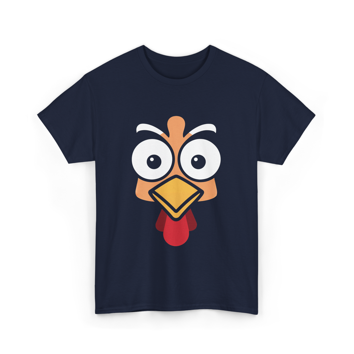 Thanksgiving Turkey Face Costume T-Shirt - Navy