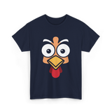 Thanksgiving Turkey Face Costume T-Shirt - Navy