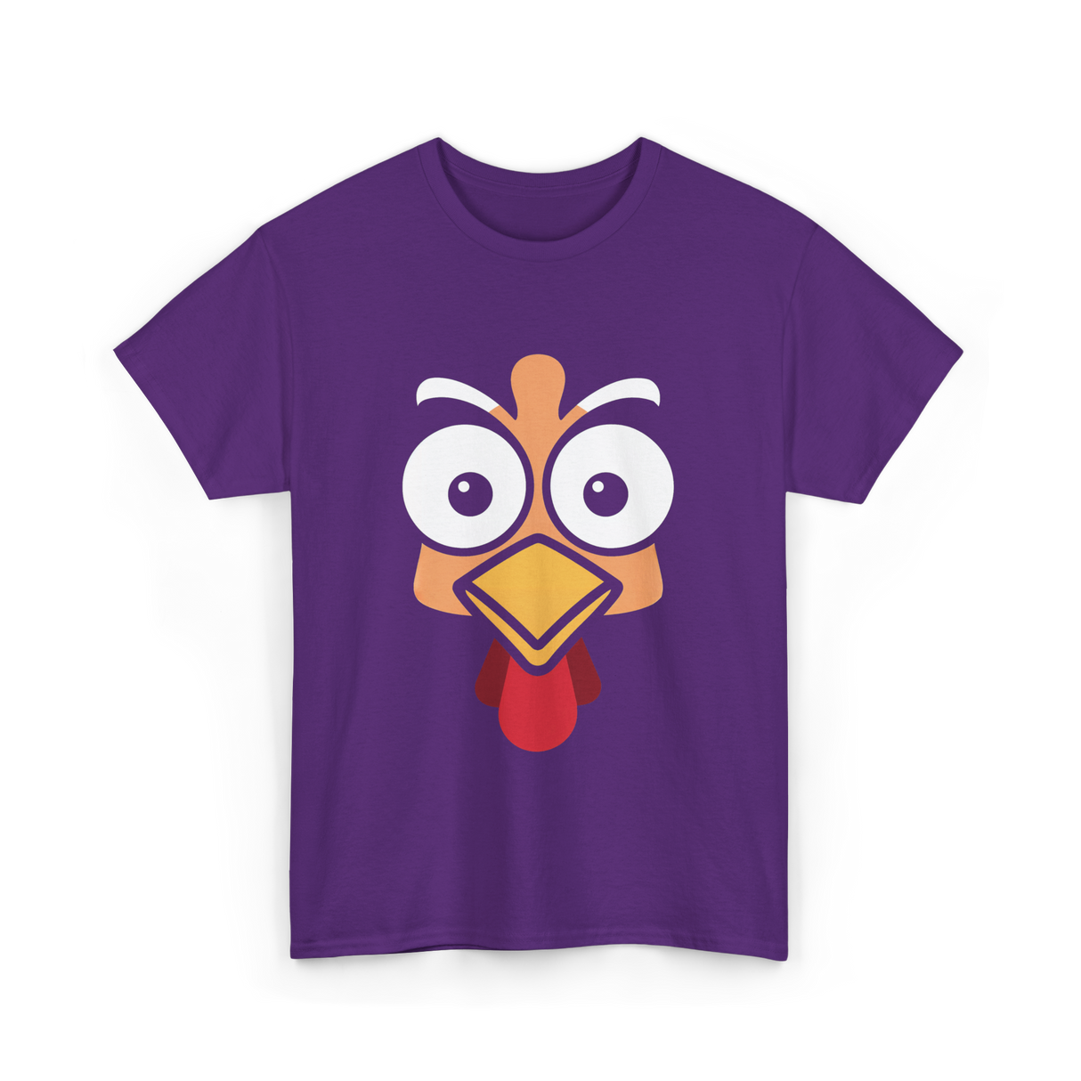 Thanksgiving Turkey Face Costume T-Shirt - Purple