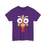 Thanksgiving Turkey Face Costume T-Shirt - Purple