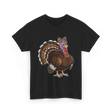 Thanksgiving Turkey Leopard Print Autumn T-Shirt - Black