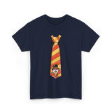 Thanksgiving Turkey Tie Thanksgiving T-Shirt - Navy