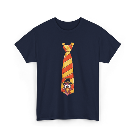 Thanksgiving Turkey Tie Thanksgiving T-Shirt - Navy