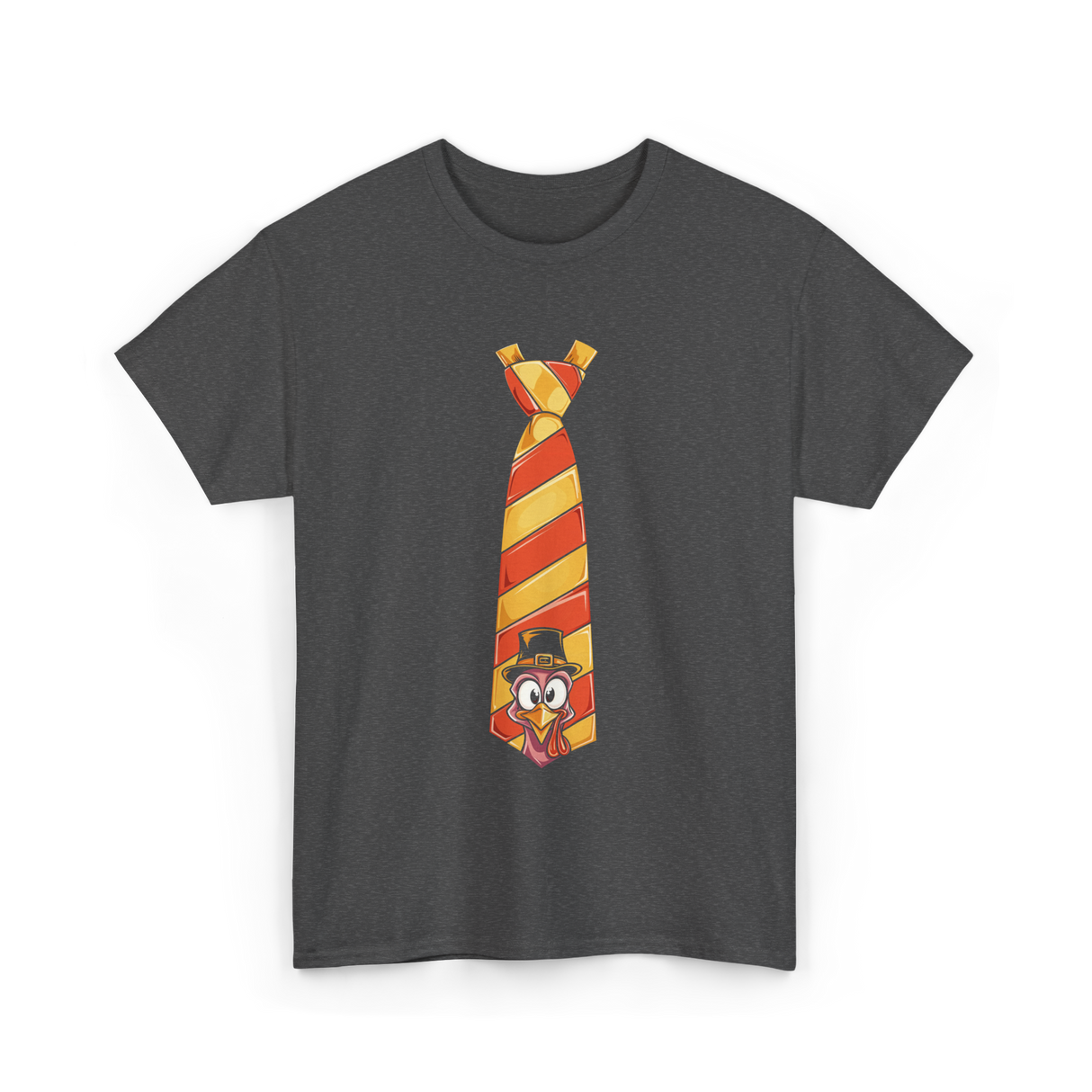 Thanksgiving Turkey Tie Thanksgiving T-Shirt - Dark Heather