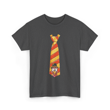 Thanksgiving Turkey Tie Thanksgiving T-Shirt - Dark Heather