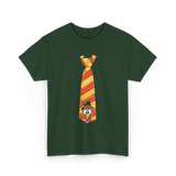 Thanksgiving Turkey Tie Thanksgiving T-Shirt - Forest Green