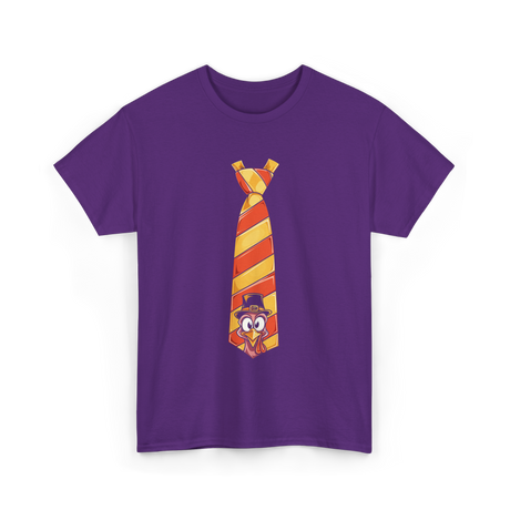 Thanksgiving Turkey Tie Thanksgiving T-Shirt - Purple