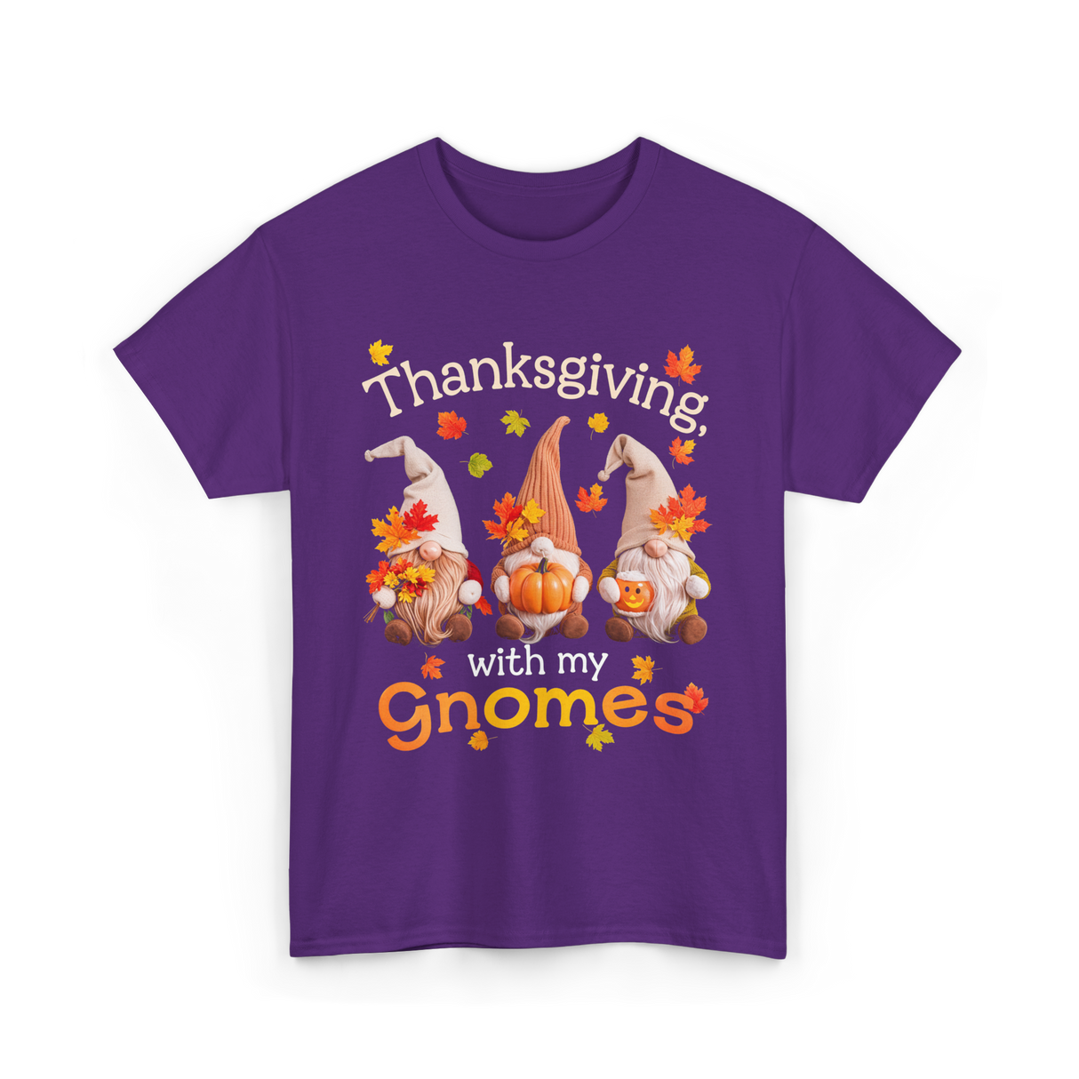 Thanksgiving with my Gnomes Gnome T-Shirt - Purple