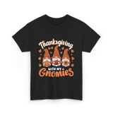 Thanksgiving with My Gnomies Gnomes T-Shirt - Black