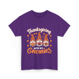 Thanksgiving with My Gnomies Gnomes T-Shirt - Purple