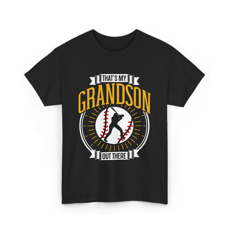 That's My Grandson Baseball Athlete T-Shirt - Black