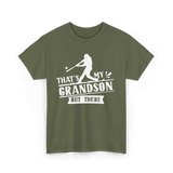 That's My Grandson Baseball Athlete T-Shirt - Military Green