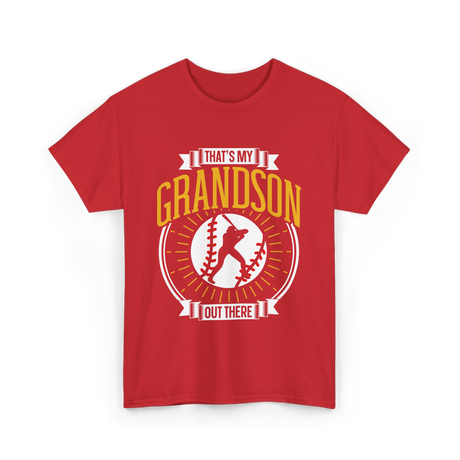 That's My Grandson Baseball Athlete T-Shirt - Red