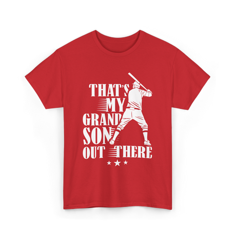 Thats My Grandson Baseball Athlete T-Shirt - Red