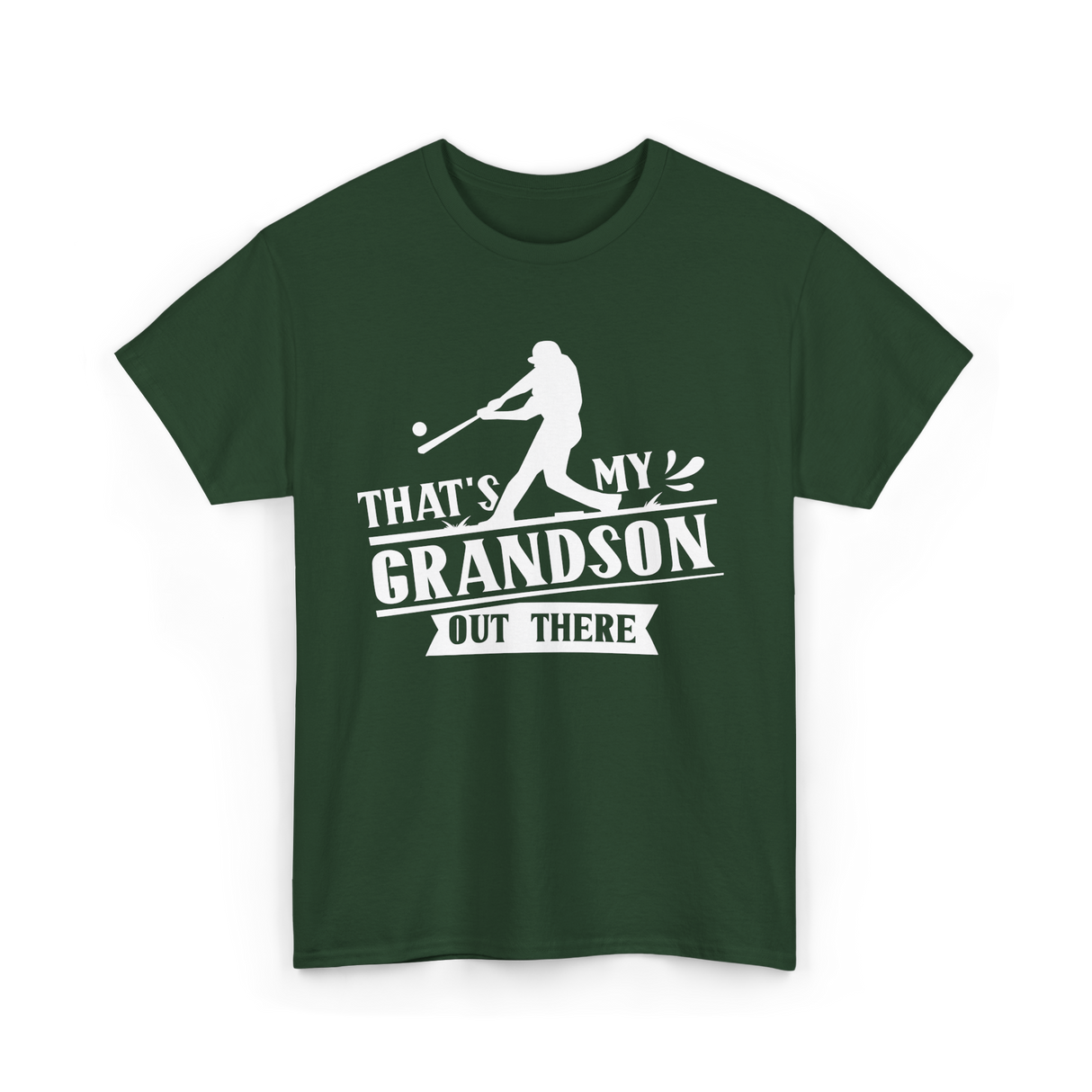 That's My Grandson Baseball Athlete T-Shirt - Forest Green