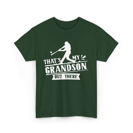 That's My Grandson Baseball Athlete T-Shirt - Forest Green