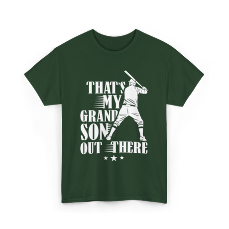 Thats My Grandson Baseball Athlete T-Shirt - Forest Green