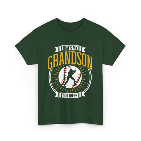 That's My Grandson Baseball Athlete T-Shirt - Forest Green