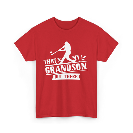 That's My Grandson Baseball Athlete T-Shirt - Red