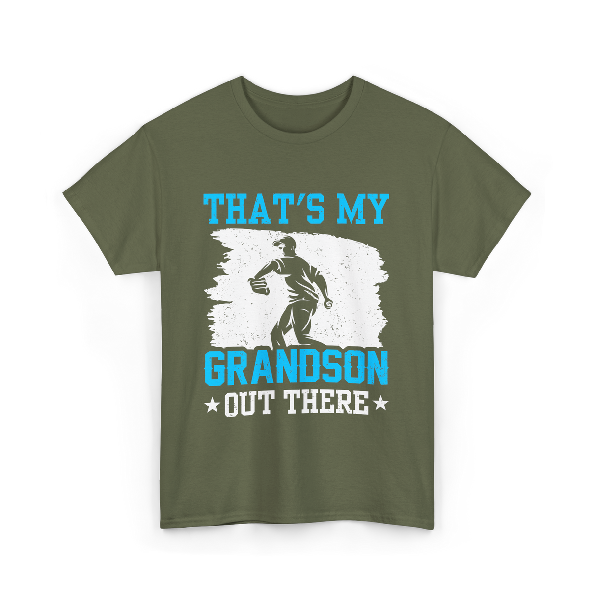 That's My Grandson Baseball T-Shirt - Military Green