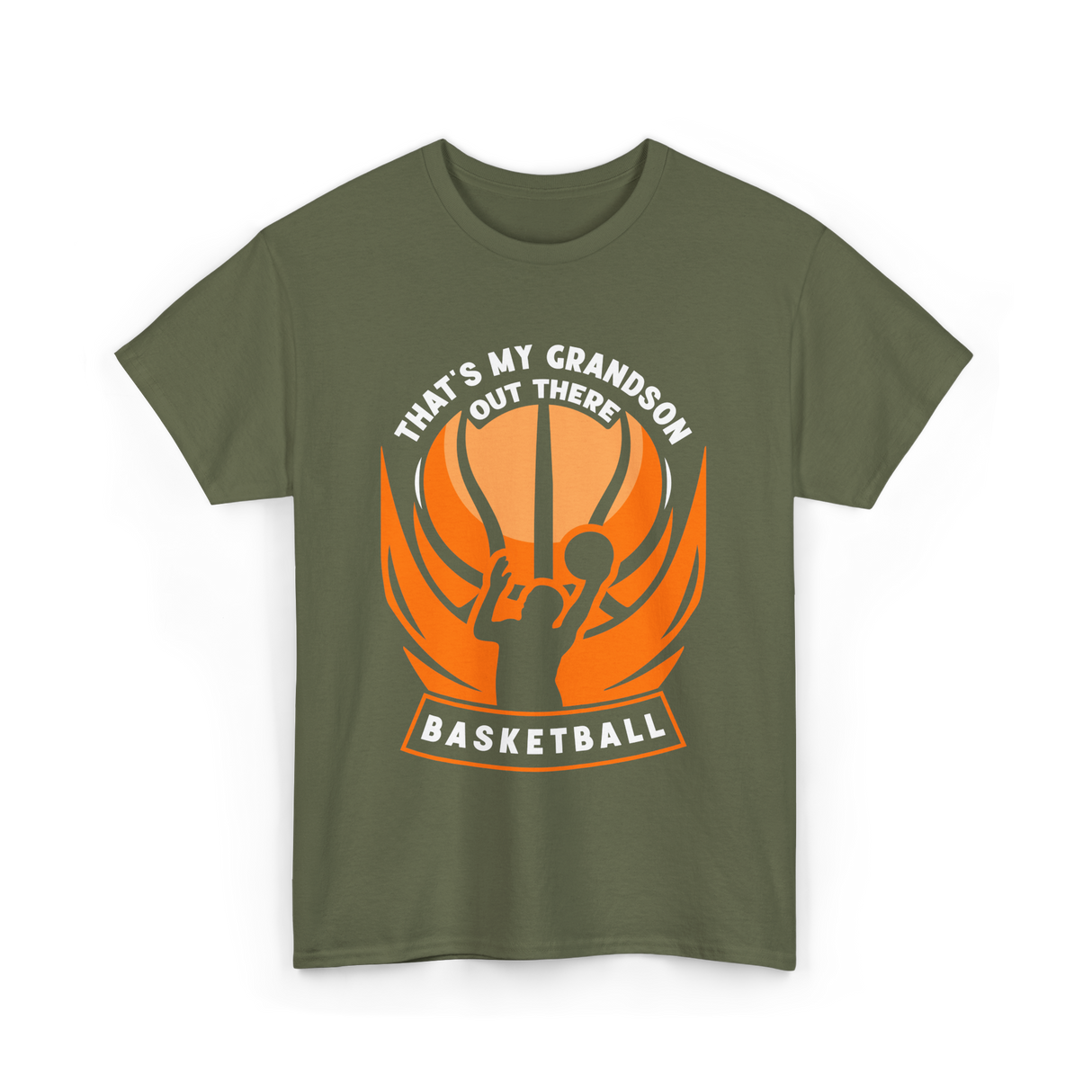 That's My Grandson Basketball Athlete T-Shirt - Military Green