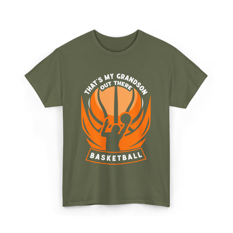 That's My Grandson Basketball Athlete T-Shirt - Military Green