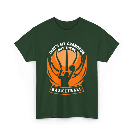 That's My Grandson Basketball Athlete T-Shirt - Forest Green