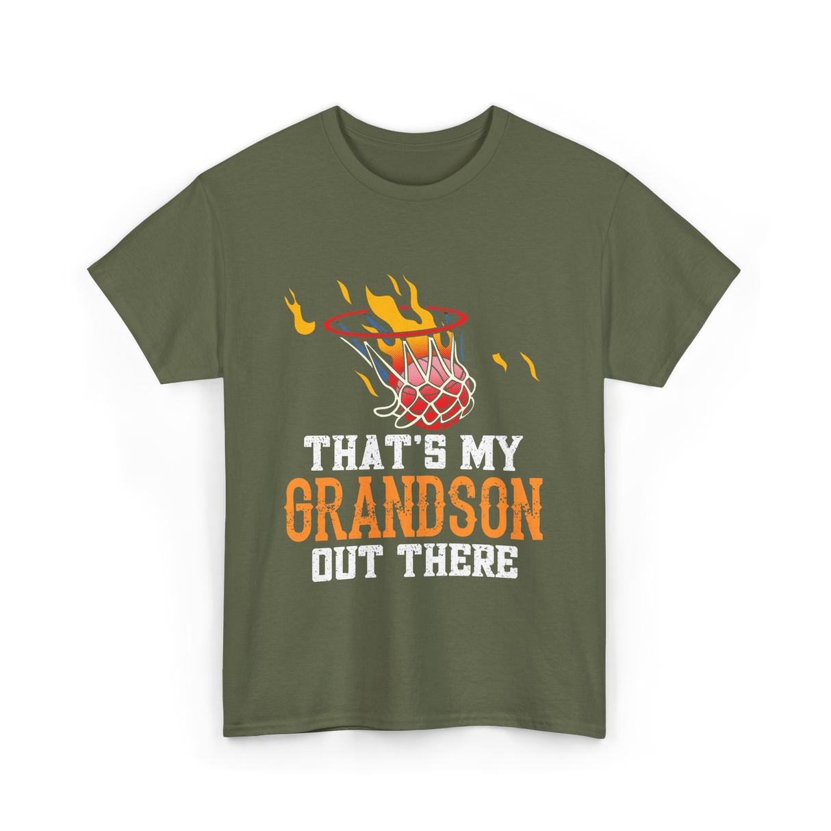 That's My Grandson Basketball T-Shirt - Military Green